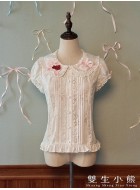 Twin Bears Sweet Strawberry Cake Short Sleeve Blouse(5th Pre-Order/3 Colours/Full Payment Without Shipping)